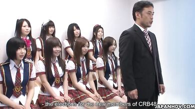 Schoolgirls are having group sex adventure