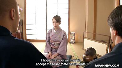 Skinny woman is a real tea ceremony master