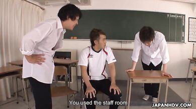 Naughty teacher got banged in the classroom