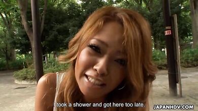 Tanned blonde babe got her bald pussy ravaged