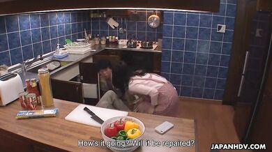 Lovely housewife had wild sex with a plumber