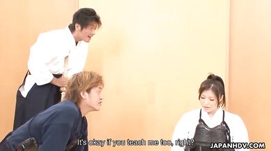 Sweet Kendo girl Jun Sena gets gangbanged