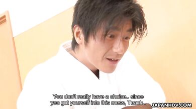 Sweet Kendo girl Jun Sena gets gangbanged