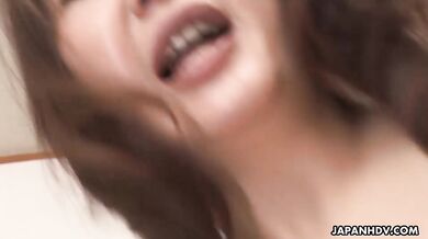 Waka Kano gets her tits kneaded by a teen