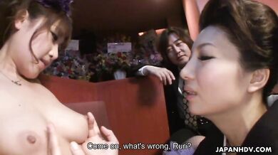 Japanese gal Sayuri Mikami in a FFM threesome