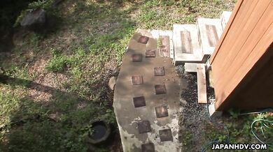 Two lovely Japanese babes ride on hard cocks