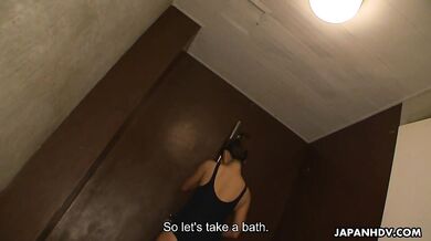 Teen You Shiraishi gets pleased in bathroom