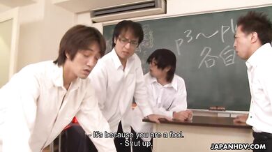 Yui Komine gets double penetrated at school