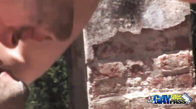 Muscled Studs Fucking in a Park