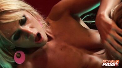 Hot blonde strippers three-way