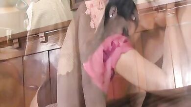 Emy Reyes fucking in the couch with her black hair